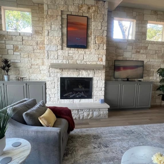 Residential fireplace installation project