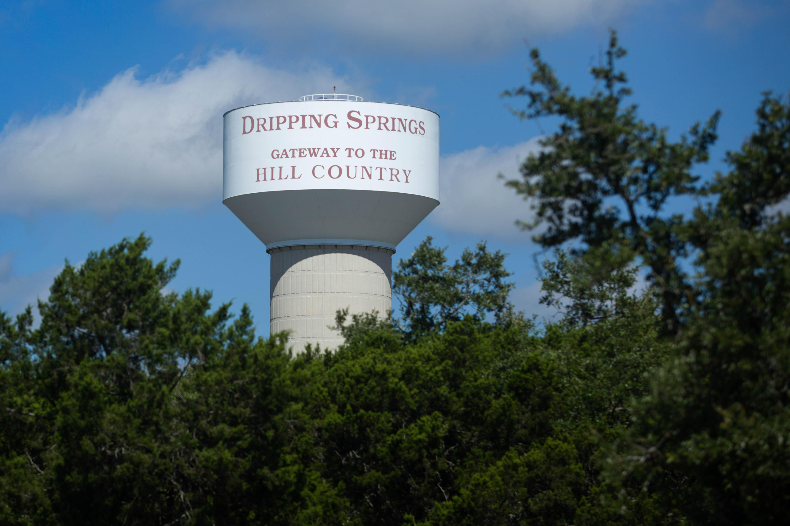 Dripping Springs water tower in Dripping Springs, TX
