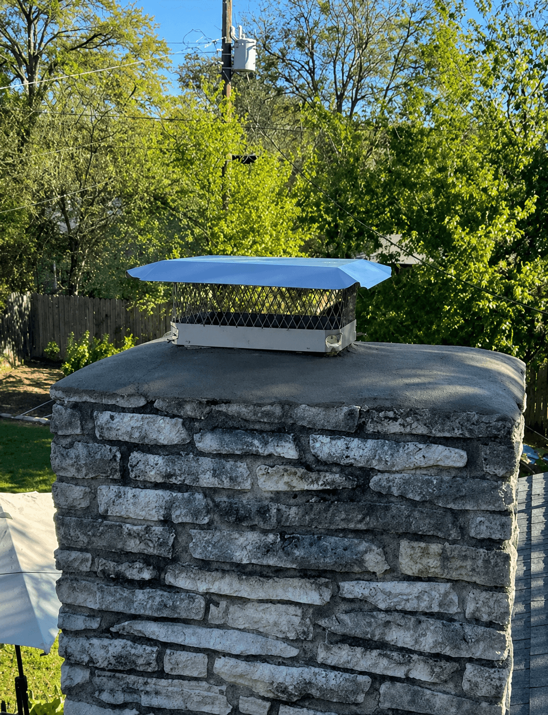 Chimney repair project in Dripping Springs, TX