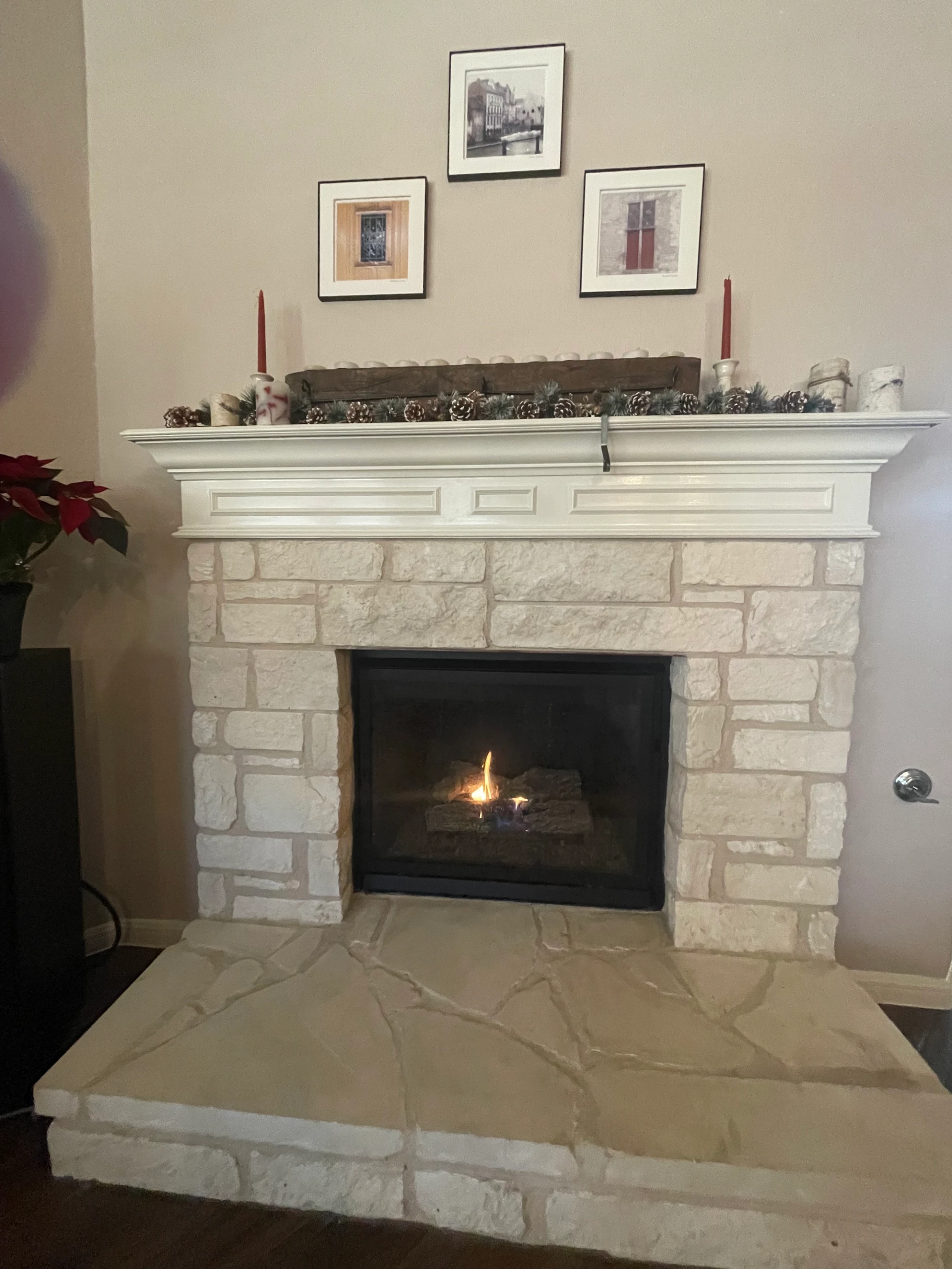 Gas fireplace repair project in Pflugerville, TX