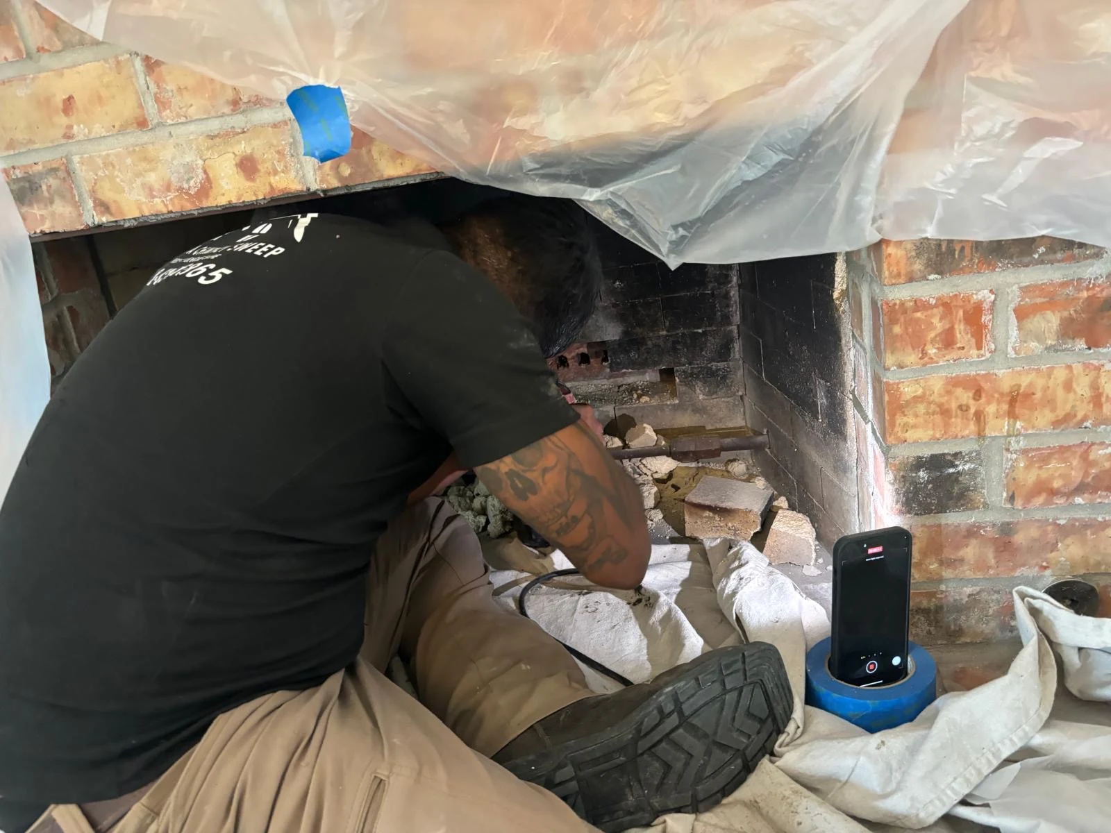 Fireplace and clay liner repair project in Bee Cave, TX
