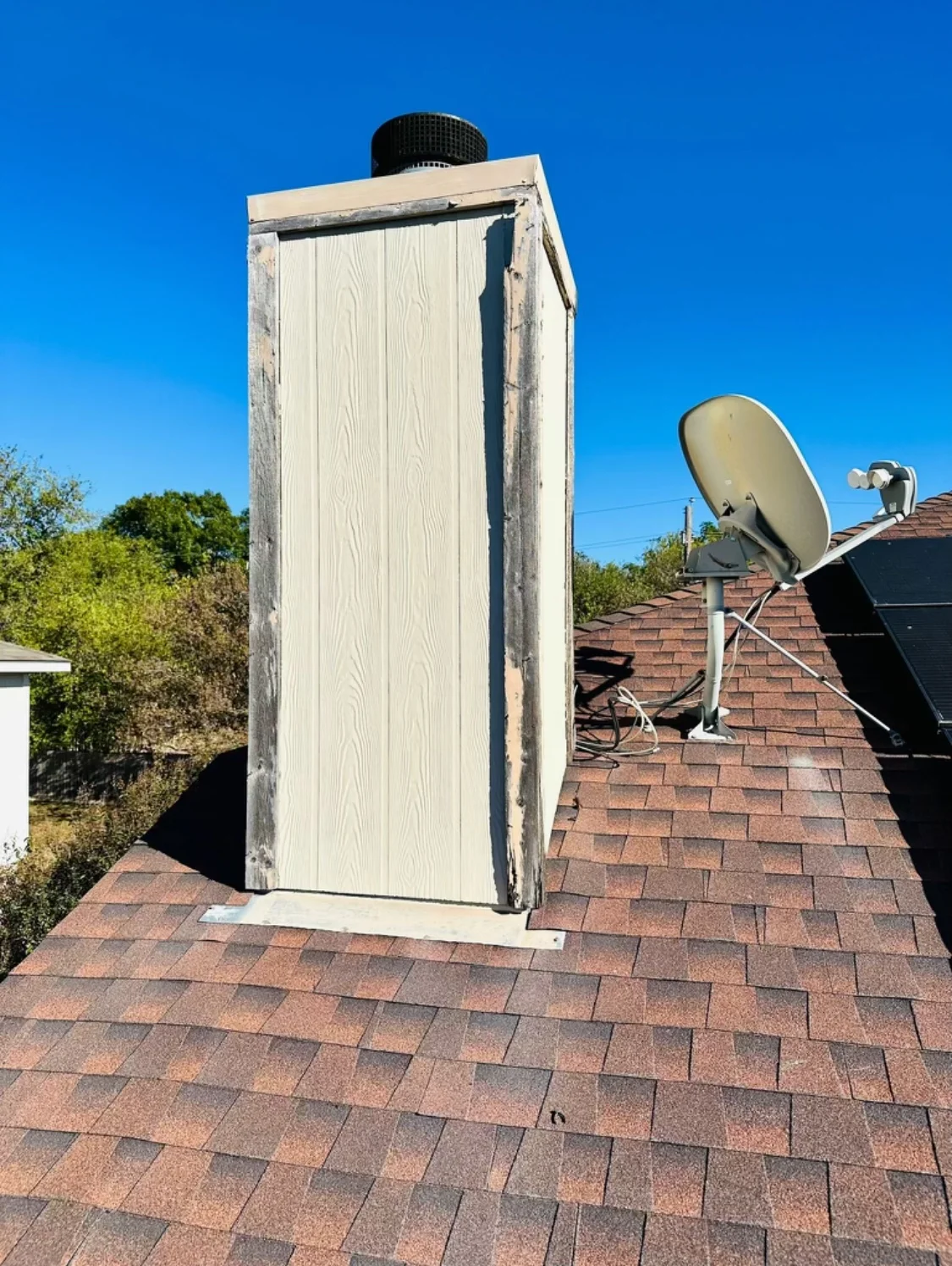 Chimney repair work at a Lakeway, TX home