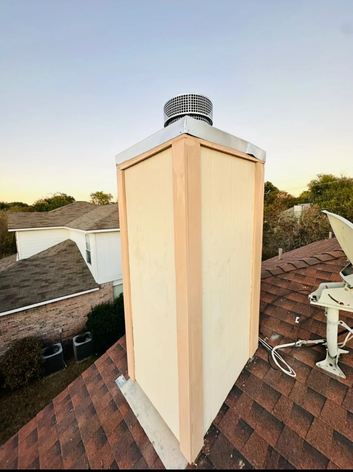 Chimney cleaning and repair project in Lakeway, TX