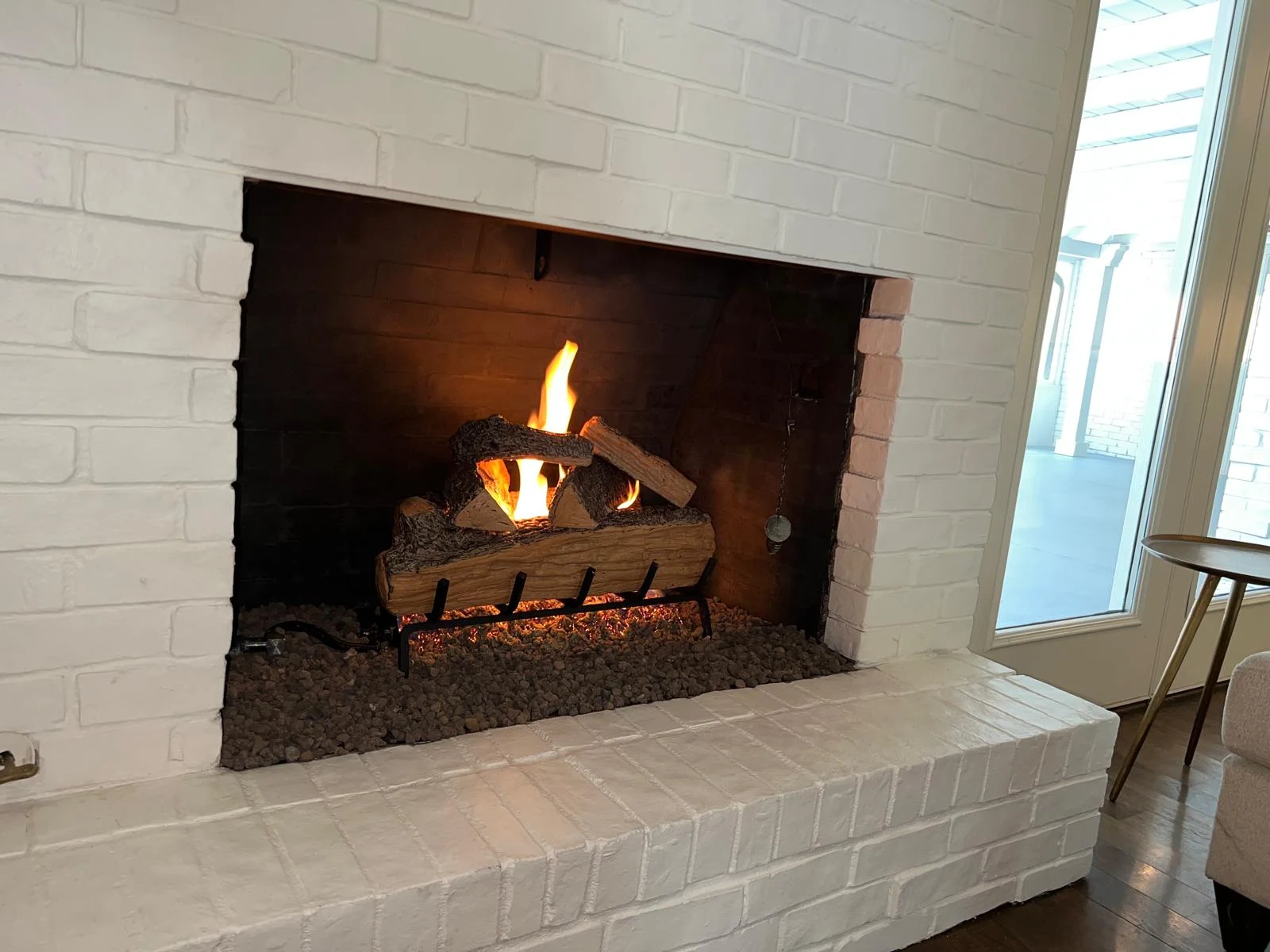 Gas fireplace serviced by Santa Chimney Sweep in Killeen, TX