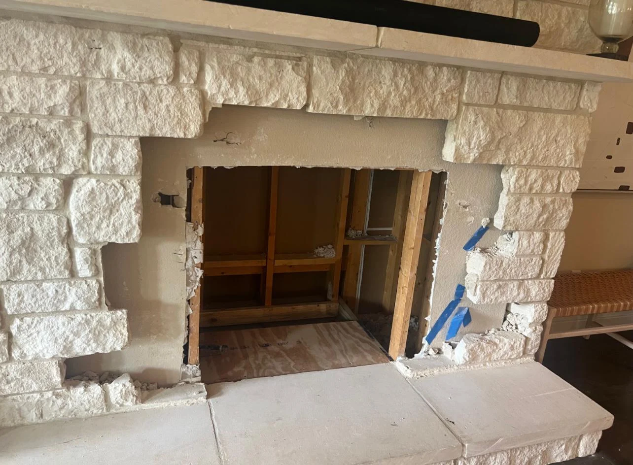 Chimney repair project in Leander, TX