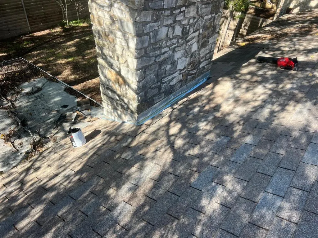 Chimney flashing repair project in Round Rock, TX