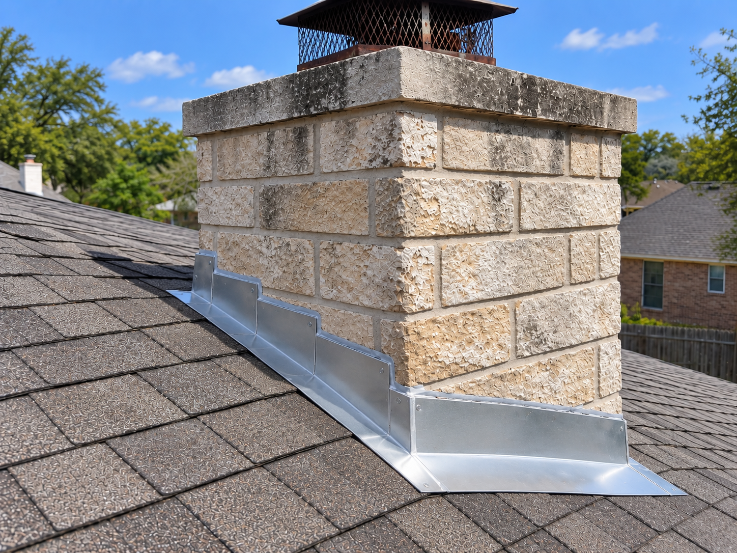 Chimney leak and flashing repair after