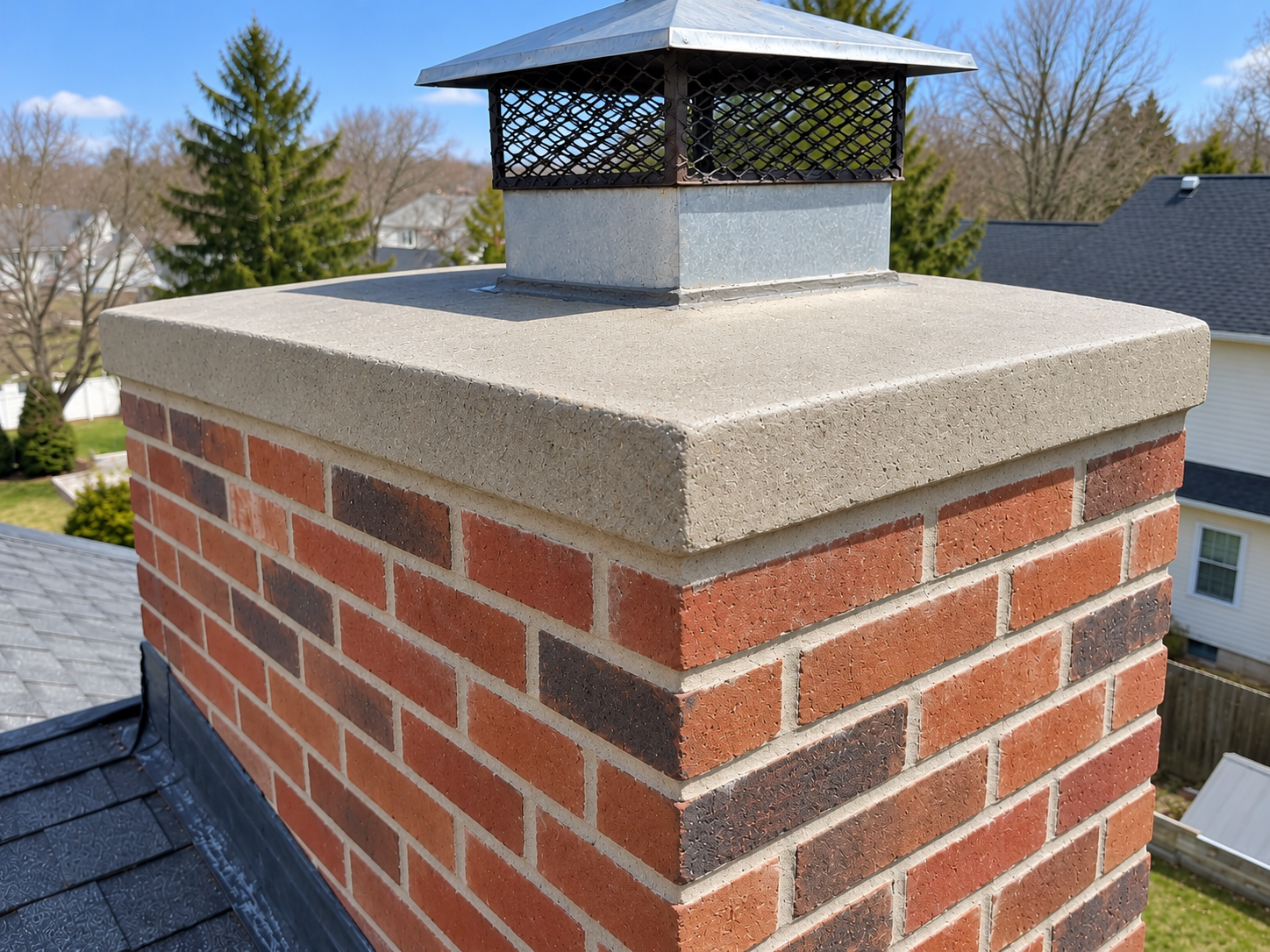 Chimney crown and masonry repair after